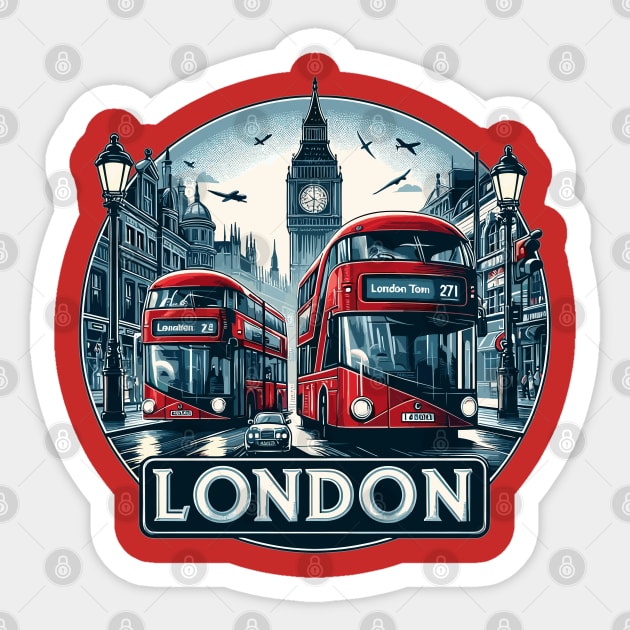 London Bus Sticker by Vehicles-Art